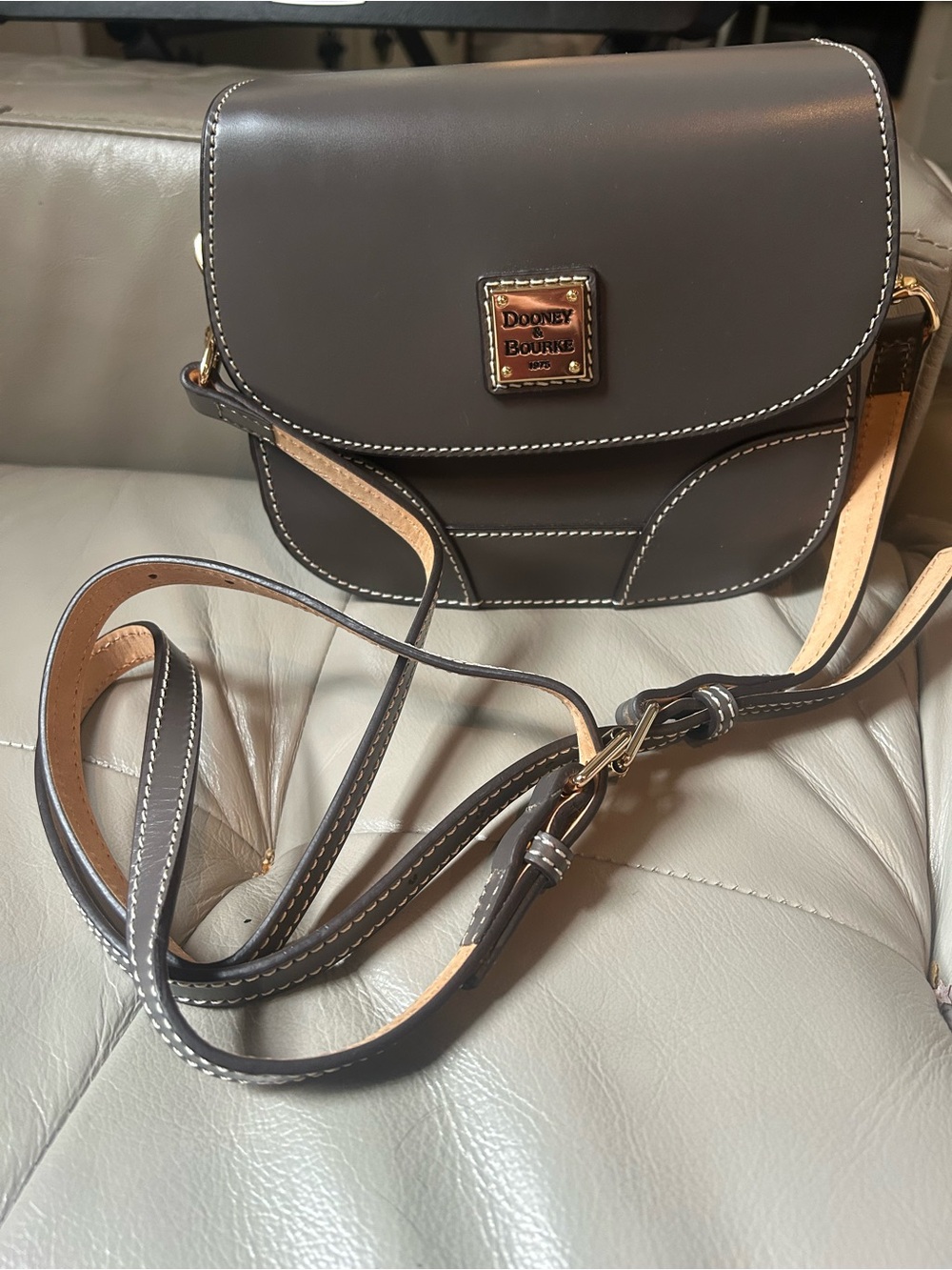 Dooney & Bourke Women's Dark Brown Leather Crossbody Bag